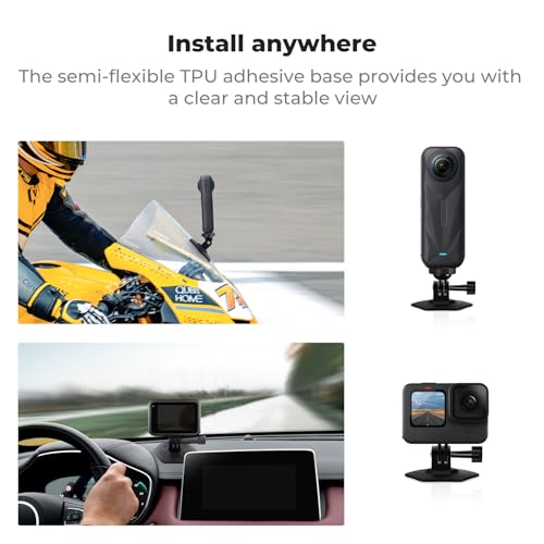K&F CONCEPT 3Pack Flexible Adhesive Helmet Mount for GoPro Hero 13/12/11/10/9/8/7 Black, DJI Osmo Action 6/3/4/5 Pro, Insta360 X5 X4 X3 Flat Curved Surfaces Sticky Mount, Action Camera Accessories - size: 3Pack