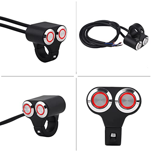 7/8inch 22mm Motorcycle Switch Handlebar, Motorbike Handlebar On/Off Grip Switches Brake Fog Headlight Handle Self-Return/Manual-Return Switch(B: Manual-Return)