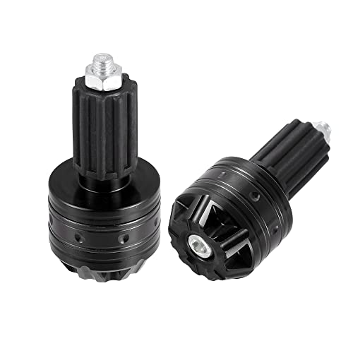 X AUTOHAUX 1 Pair Universal 18mm Handlebar End Caps Plug Bar End Aluminum Alloy for Motorcycle Black - color: Black