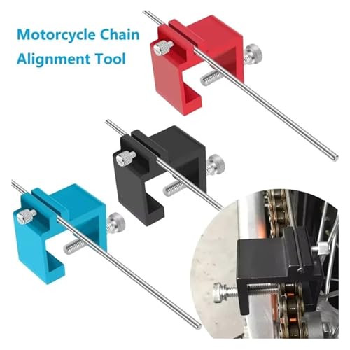 Universal Motorcycle Chain Sprocket Alignment Tool – Compatible with Most Motorcycles ATVs Dirt Bikes – Chain Alignment Tool for Precise Adjustment(Black) - color: Black