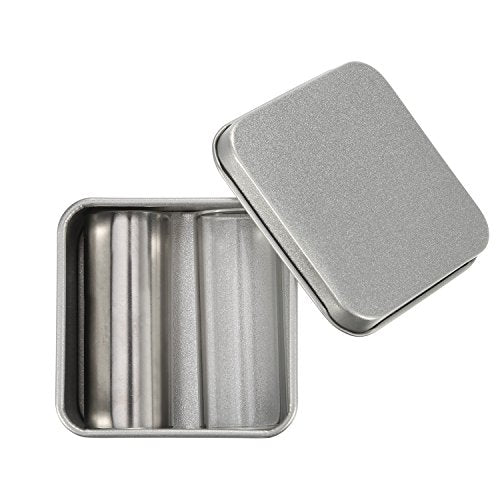 2 Pieces Glass Slide and Stainless Steel Slide in Box for Guitar, Bass, Medium (6 cm)