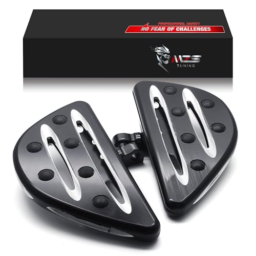 MZS Motorcycle Foot Pegs, Adjustable Male Cruiser Front Floorboards Touring Rear Footboards Black Compatible with Sportster Softail Dyna V Rod Road Glide Electra Street Glide Road King Trike 1984-2025