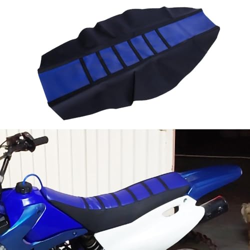 PSLER Dirt Bike Seat Cover, Universal Motorcycle Seat Cushion Covers Rubber Soft Seat Cover for Most Dirt Bike Pit Bike Motorcycle (Blue) - color: Blue