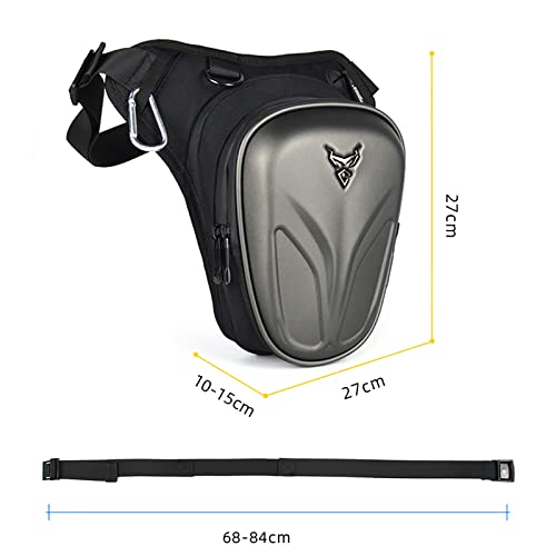 Motorcycle Leg Bag Waterproof Riding Waist Bag Messenger Bag Outdoor Casual Equipment PU+EVA Composite Shell Bag - color: Black