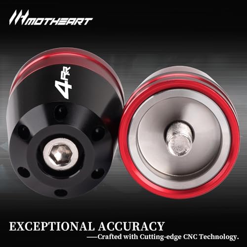 Motorcycle Handlebar End Weights For Ninja ZX-4RR 2023-2025 Heavy Duty Stainless Steel & Aluminum Bar Ends with Vibration Dampers Universal 8mm Fit Accessories (Red) - color: Red