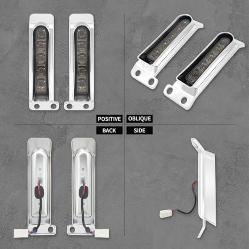 LED Filler Panel Lights Rear Fender Light Turn Signals Fit for Harley Touring Road Glide FLTR Electra Glide FLHT Road King FLHR Ultra Limited FLHTK 2014-2024 (Chrome Housing Smoke Len) - color: Chrome Housing Smoke Len