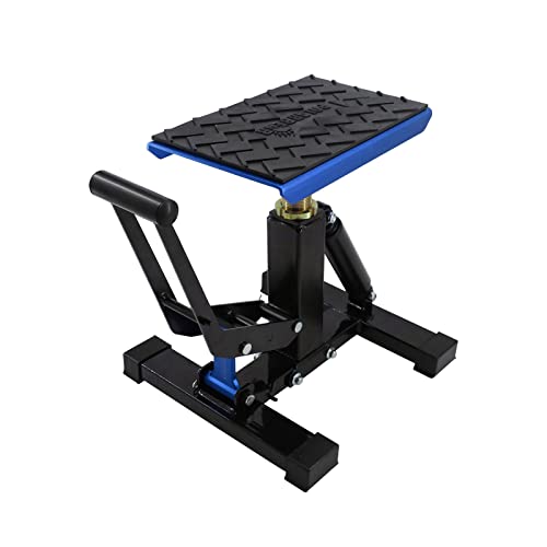 POLARBEAR Dirt Bike Stand Motorcycle Hoist Lift Stand Center Jack Adjustable Heavy Duty 1200Lbs Capacity Repair Lifting Jack Stand Table Rack(Blue) - color: Blue