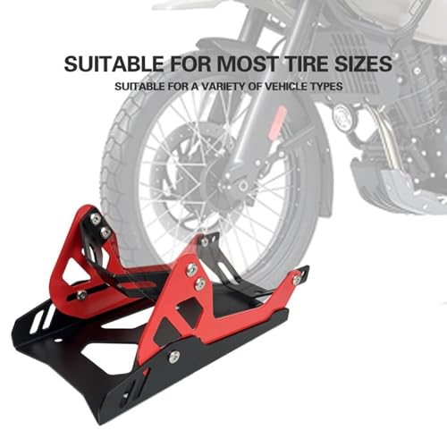 Motorcycle Wheel Chock Universal Front Tire Stand Adjustable Iron Material Foldable Structure Support for Cruiser Sports Bikes Suitable for Trailer