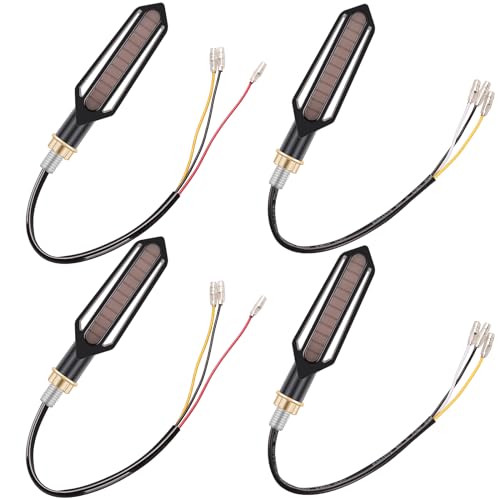 Kinstecks 4PCS Motorcycle Indicators Flowing Turn Signal Lights Motorbike Turning Indicators Daytime Running Lights Brake Lights 12V for Motorcycle Motorbike LED Amber White Red