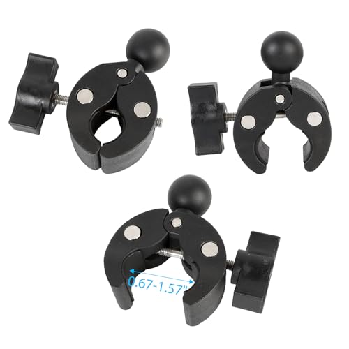 1" Ball Adapter for Handlebar Clamp Mount Base with 2.36" Double Socket Arm, Compatible with RAM B Size Mounts & Bike Motorcycle Phone Mount Holder (Handlebar Clamp w 2.36” Arm) - style: Handlebar Clamp Base With 2.36" Arm