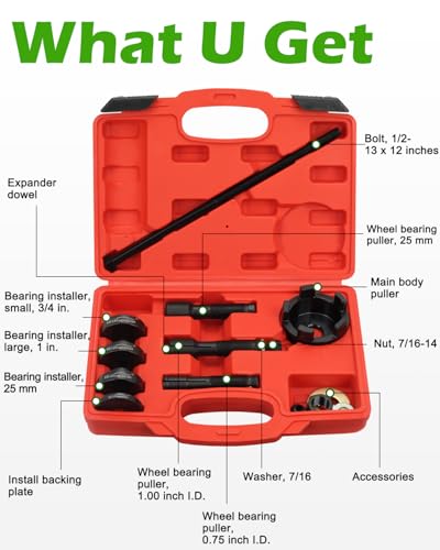 Wheel Bearing Puller Tool Kit Compatible with Harley Davidson Motorcycles Wheel Bearing Removal and Installation Tool for 3/4" 1" 25mm Bearings