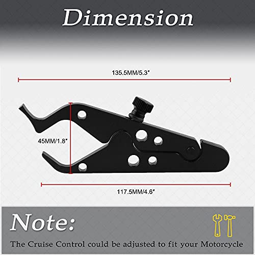 Universal Motorcycle Throttle Lock Aluminum Throttle Assist Cruise Control Clamp with -slip Ring Black 1 Pair