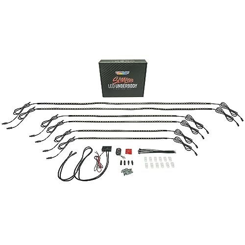 LEDGlow 6pc Green Flexible Truck Slimline LED Underbody Underglow Accent Neon Lighting Kit - 4 Unique Patterns - Water Resistant, Low Profile Tubes - Includes Control Box & Remote