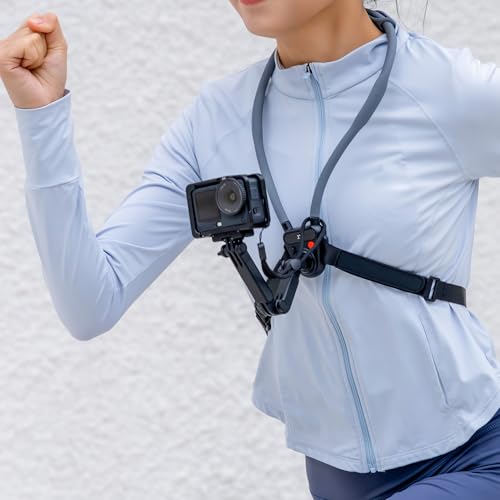 JJC Neck Phone Holder Camera POV Chest Mount, Hands-Free Recording for Samsung S26 S24 Xiaomi 17 16 Ultra iPhone 17 16 Pro Max, GoPro Hero 13 12 DJI Osmo Action 6 5 for Hiking Cycling Vlogging