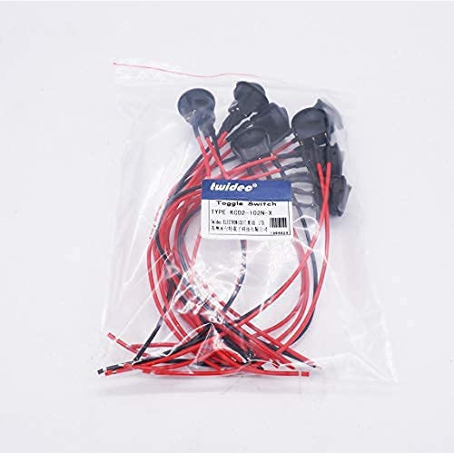 Twidec/8Pcs SPST Round Dot Lighted Rocker Switch Toggle Control for Car Or Boat 20A 12V DC On/Off Blue LED Light with Pre-soldered Wires KCD2-102N-BU-X - color: Blue LED-Round