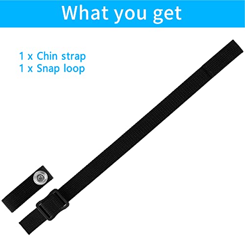 Hockey Helmet Chin Strap with Single Strengthened Snap Ice Hockey Chin Strap Replacement Parts Loop Repair Kit - color: Black