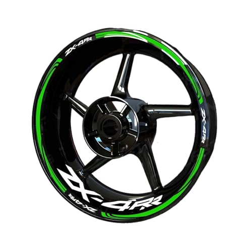 Wheel Stickers for Ka&wasaki for N&INJA ZX-4RR ZX4RR Reflective Motorcycle Wheel Sticker Hub Decal Rim Stripe Tape Decals - color: Style 8