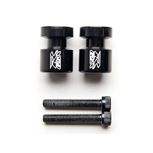 Black "GSXR" Engraved Swingarm Spools Sliders - Compatible with Suzuki GSXR 600 750 1000 Hayabusa and More! (1989-2013)