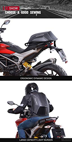 Waterproof Motorcycle Backpack With Reflective Strip Helmet Storage Stealth Holder Carbon Fiber Hard Shell Large Capacity Motocross Racing Riding Turtle Bag Expanded Capacity thickened