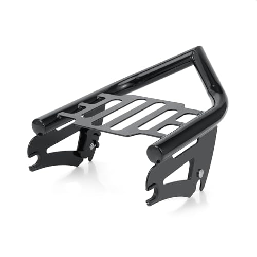Detachable Sissy Bar Backrest+Luggage Rack Rear Grab Handles Bracket Kit, Fit for Harley Touring Street Glide Road King Road Glide Electra Glide 2009-2025 (Gloss Black) - color: Gloss Black