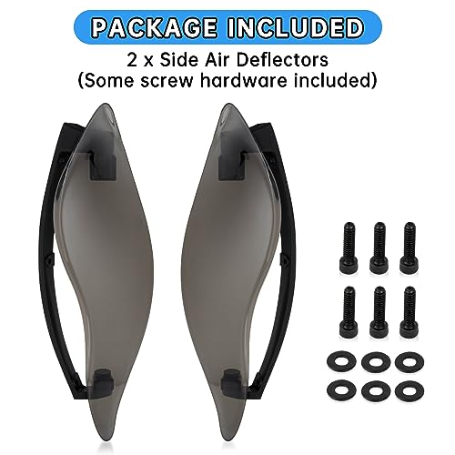 Fairing Air Deflectors, PSLER Fairing Side Wing Windshield, Fairing Side Shield, Adjustable Wind Deflectors for Electra Glide Street Glide Trike 2014-2023, Smoke