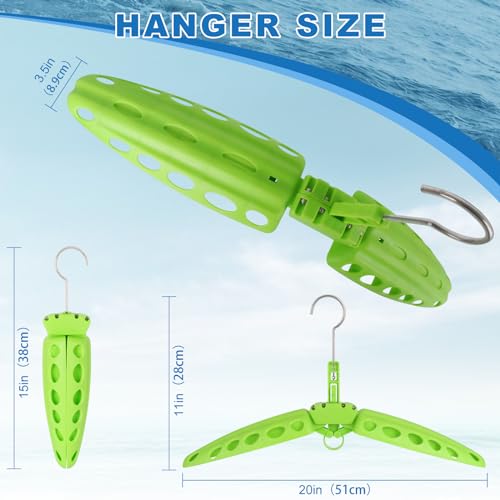 Wetsuit Hanger, Gimilife Surfing & Scuba Diving Accessory, Perfect to Dry Wetsuit Drysuit Life Jacket or BCD, Quick Dry Foldable & Vented Dryer for Wetsuite Dry Suit(1 PCS ) - color: Green
