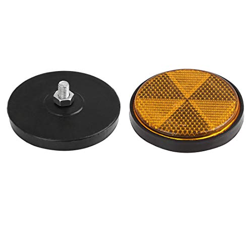 uxcell 4pcs 6mm Yellow Plastic Screw Mount Reflective Warning Motorcycle Reflector