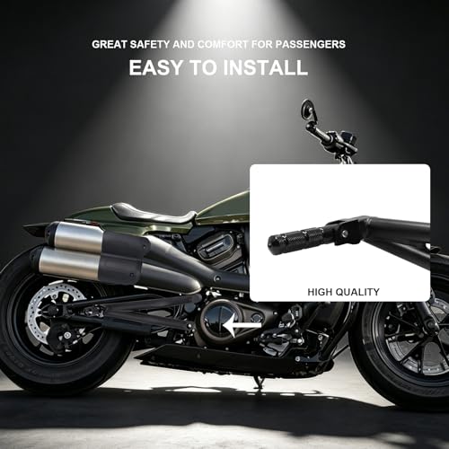 Passenger Footpegs Foldable and Rear Passenger Heat Shield Cover for Harley Motorcycle Sportster S 1250 2021 2022 2023 2024 2025