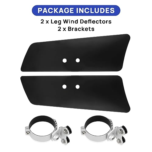 Leg Wind Deflector, PSLER Motorcycle Front Fork Wind Deflectors with Brackets for VT1100C2 Shadow Sabre, VN1500D Vulcan Classic, VL1500 Boulevard, XV1600 Road Star Classic, Black