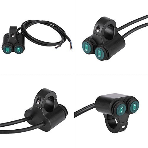 Universal 22mm Motorcycle Handlebar Light Switch,Handlebar Fog Lights Dual Control Button Switch (A) - color: A
