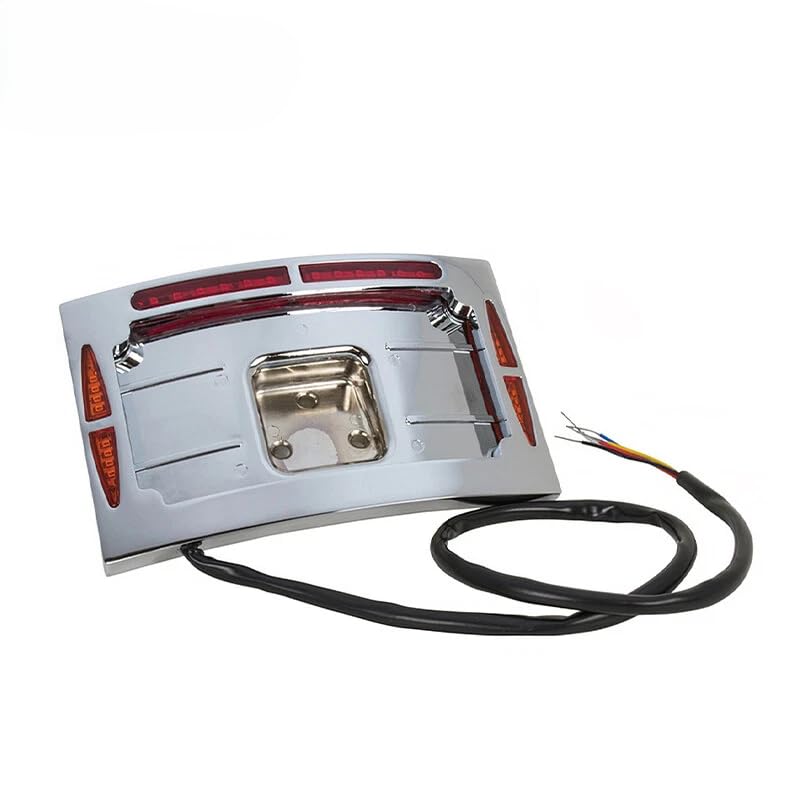 LED Curved License Plate Frame Stop Run Signal Lights Fits For Harley 1955-Up with 3-Hole License mount