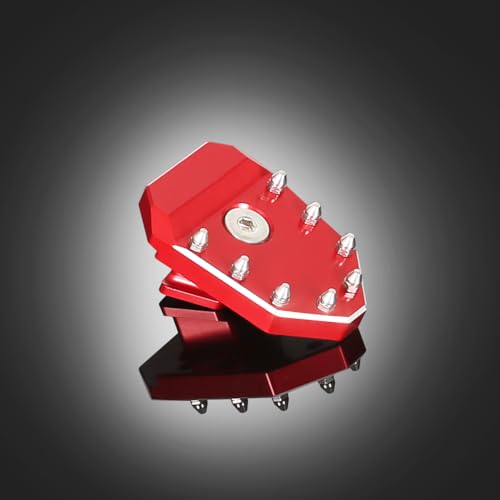 KLR650 Motorcycle CNC 3D Brake Pedal Red Rear Foot Extension Pedals Motorcycle Rear Pedals Footbrake Lever Pedal Enlarge Extension Pad Aluminum Alloy Compatible With KLR650 2008-2025 - color: Red
