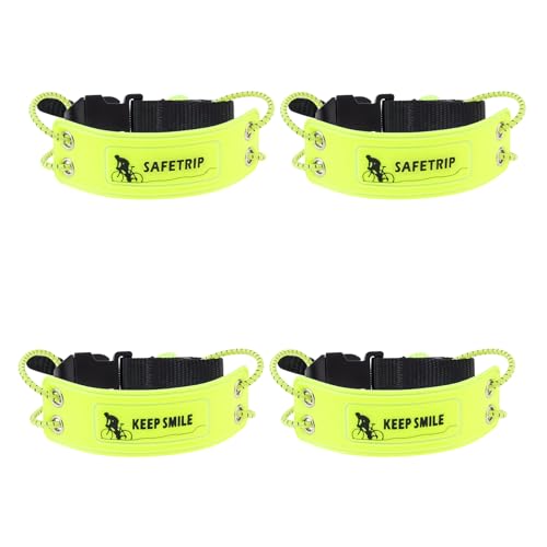 Reflective Ankle Bands for Cycling, High Visibility Bike Pant Clips, Elastic Adjustable Bicycle Trouser Straps, Night Safety Reflective Leg Bands for Running, Walking, Outdoor Activities