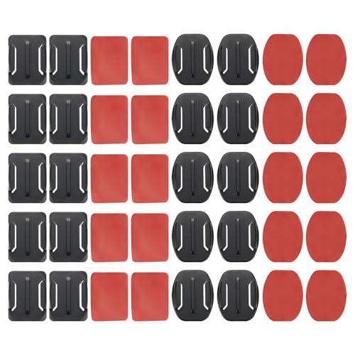 PATIKIL 40 in 1 Adhesive Mount Kit Adhesive Pad Flat Curved Mount Helmet Mounting Accessories for Action Camera Helmet Motorcycle Skiing Board