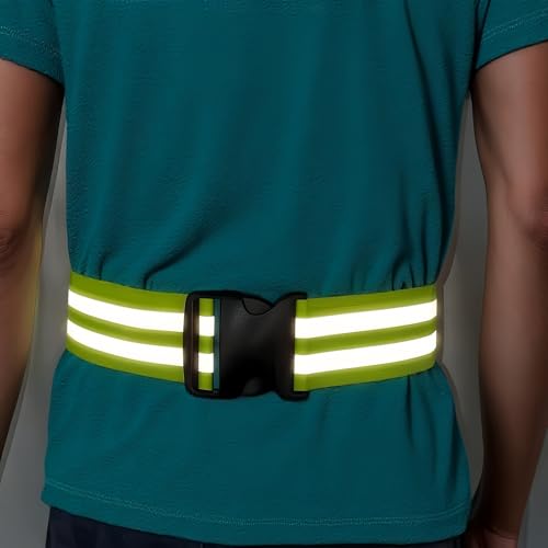 2 Pack Reflective Running Belt, High Visibility PT Gear for Men Women Kids, Adjustable Safety Gear for Night Walking - color: Orange