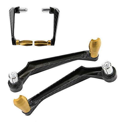 7/8inch Universal 22MM CNC Handlebar Brake Clutch Lever Hand Guard Protector for Motorcycle (Gold)