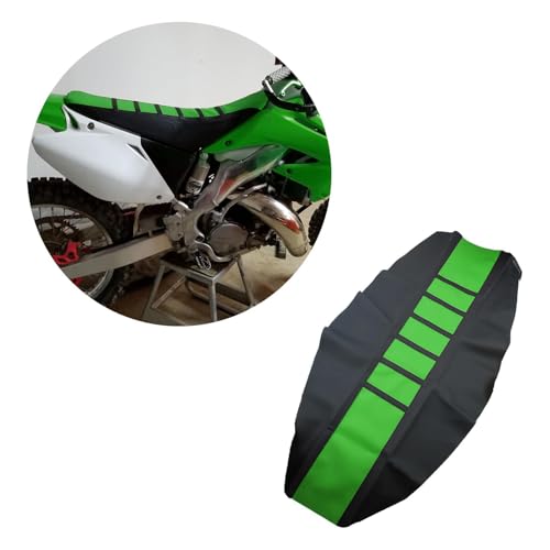 Motorcycle Universal Seat Cover Non-Slip Suitable Rubber Striped Seat Covers Soft For KX60 KX65 KX80 KX85 KX100 KX125 KX250 KX250F KX250R KX300 KX400 Dirt Pit Bike Motocross Off Road Motorbike - color: Green