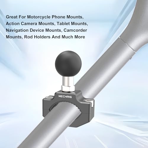 Aluminum Alloy Handlebar Clamp Mount, Long U-Bolt Base with 1 inch Ball Head Compatible with RAM Mount Double Socket Arm & Motorcycle Ebike Phone Holder,Fit for 0.83" to 1.26" Diameter,78015 - size: Large