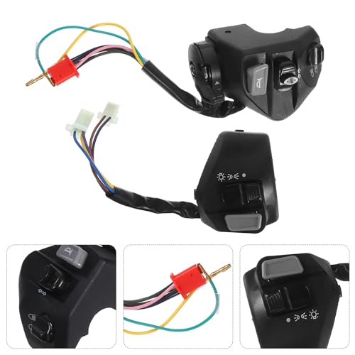 Totority 2pcs Motorcycle Handlebar Switch Set for Mio Lc135, Waterproof Left Handle Control Switch with Horn Button, Motorcycle Electrical Replacement Parts for Scooter and Motorbike