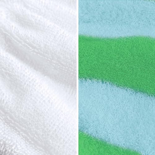 VOOVA & MOVAS 6-Pack Shower Wash Cloth, 100% Cotton Soft Absorbent Bath Mitts with Hanging Loop, 8.3x6.3 Inch European Style Bathing Gloves for Body & Spa, Green White Striped - color: Green-white Striped