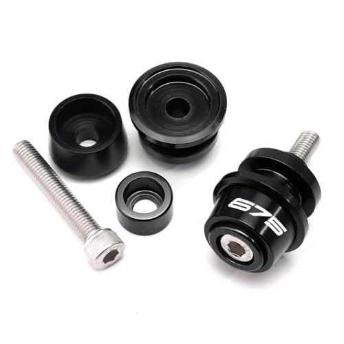 MOWOK Fit For 675SS 675SR 675NK 675 SR-R 675 SR/NK/SS/SR-R 10MM Motorcycle Accessories Rear Stand Screws M10 Swing Arm Swingarm Spools slider (Black) - color: Black