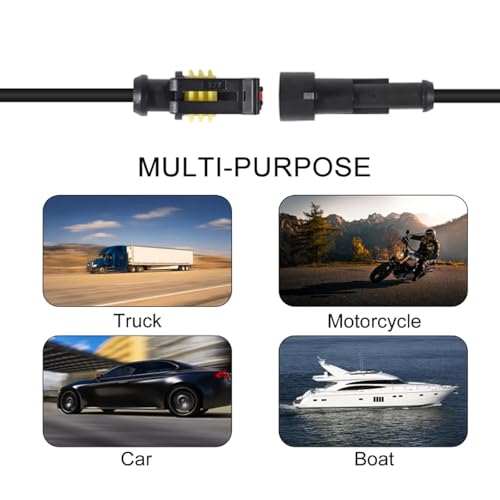 DIANN 6pcs 1 Pin Way Electrical Wire Connector Waterproof Connector 16AWG Male and Female Plug Quick Disconnect Connectors for Car Truck Motorcycle Boat - size: 1-Pin