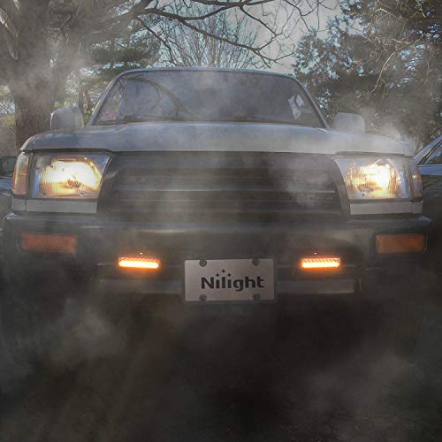 Nilight LED Pods 2Pcs 54W White/Amber 6 Inch Flood Offroad Fog Light Bar Waterproof Lighting for Tractor Boat SUV ATV UTV 4WD Car Truck Motorcycle Dirt Bike Golf Cart 12V 24V - color: 2Pcs White/Amber Lights