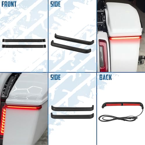 LED Saddlebag Tail Light with Running Brake Light and Sequential Turn Signal Lamp Fit for Harley Touring Street Glide Road King Road Glide Electra Glide Ultra Limited 2023.5-2025 (Black Lens) - color: 2023.5-Up Black Lens