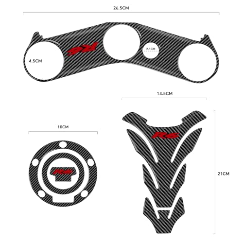 3D Motorcycle Tank Pad Gas Tank Protector Compatible with Yamaha YZF-R6 R6 Anti Slip Tank Pad Stickers Gas Oil Fuel Tank Pad Protectors - size: R6-2