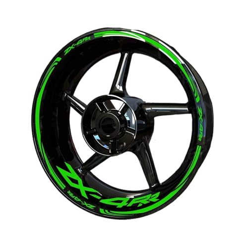 Wheel Stickers for Ka&wasaki for N&INJA ZX-4RR ZX4RR Reflective Motorcycle Wheel Sticker Hub Decal Rim Stripe Tape Decals - color: Style 22