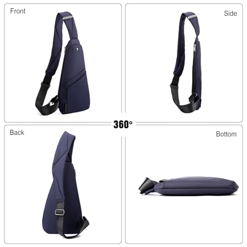 FANDARE Lightweight Sling Bag Men Chest Pack with Reflective Strips Women Versatile Motorcycle Crossbody Bags Cover Shoulder Carry Body Wallet for Hiking Running Outdoor Travel Daypacks Blue A - color: Blue a