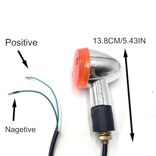 2pcs Motorcycle Turn Signals Chrome Bullet Front Rear Amber Blinker Lights Indicator Compatible with Honda Harley Kawasaki Suzuki Yamaha ATV