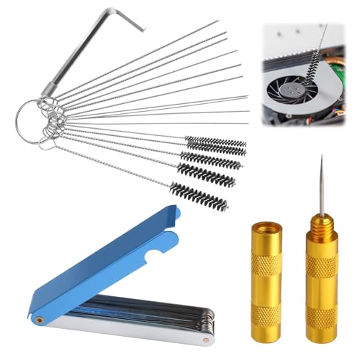 3 Pack Torch Tip Cleaner Kit, Carburetor Dirt Cleaning Removal Set for Jets Nozzles Orifices, Throttle Body Tools for Chainsaw Motorcycle ATV Carb Welding Stove Shower Head Maintenance - style: 23 Needles & 5 Brushes & Wrench & Pick