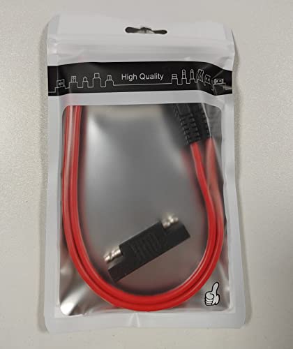 SAE Connector, 12AWG SAE Single Plug DC Quick Disconnect Power Extension Cable with Polarity Reverse Adapter for Motorcycles, Solar Panels, Cars, Tractors, etc. 2-Pack 30CM/1FT